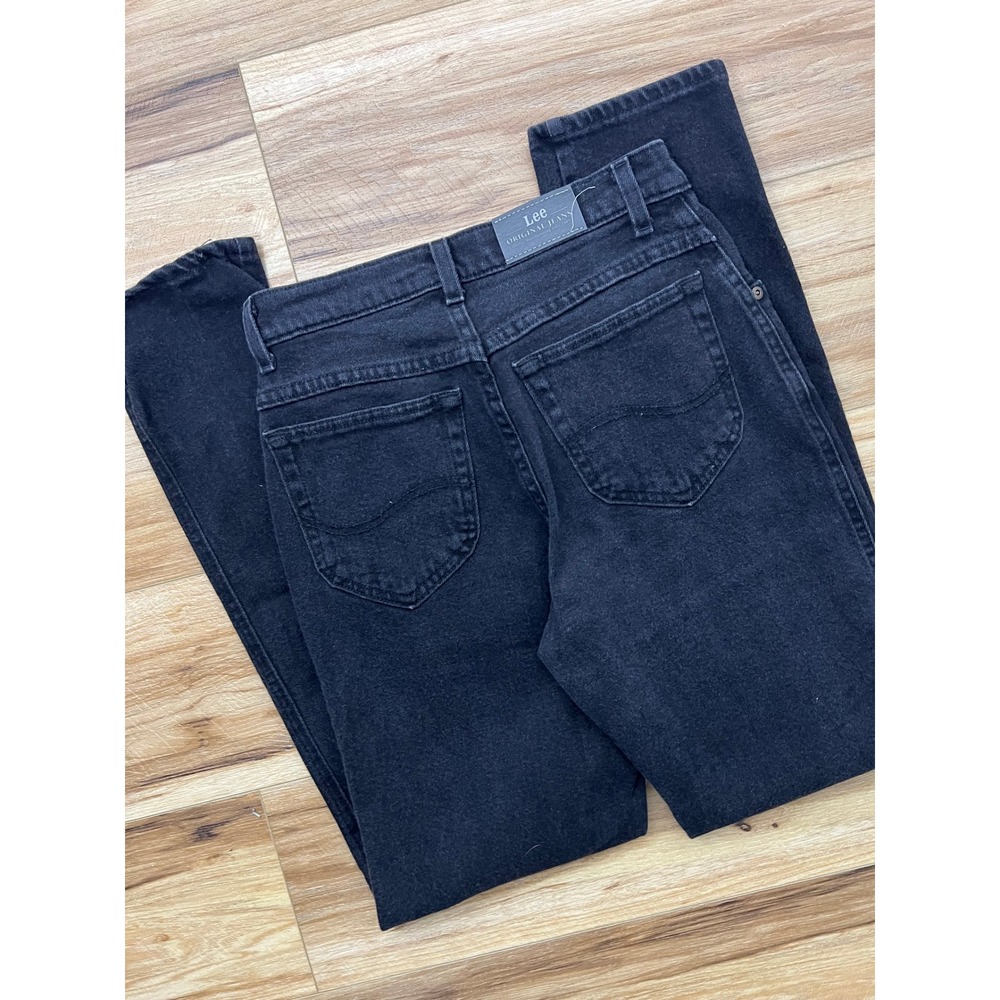 Lee Original Jeans Wm 4M Black High Rise Tapered Leg Denim Vintage Style 90s